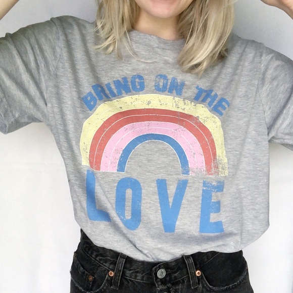 Bring on the Love NWOT Distressed Graphic Tee - Picture 2 of 5